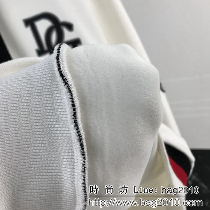 DＧ杜嘉班納 2018SS秋冬新款 復古拼色螺紋 純棉連帽衛衣 情侶款 ydi1126